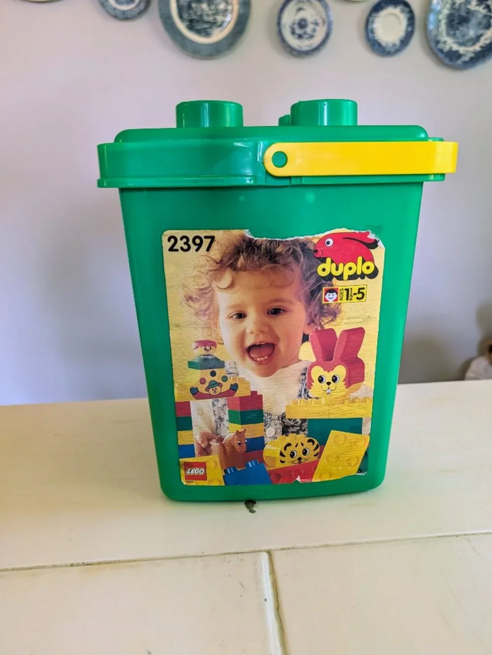 VTG 90s LEGO Duplo Lot 86pc Animals Train Figures Circus Green Bucket #2397 - Picture 4 of 7